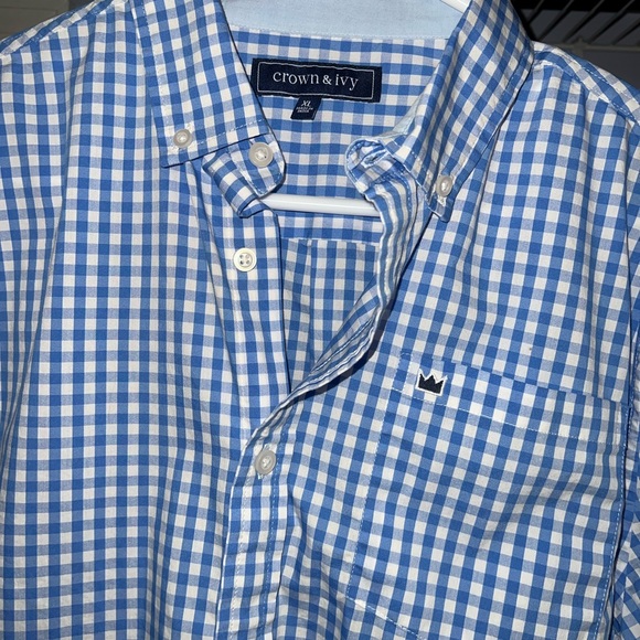 3/$10 Crown and Ivy Boys XL Plaid Polo - Picture 2 of 8